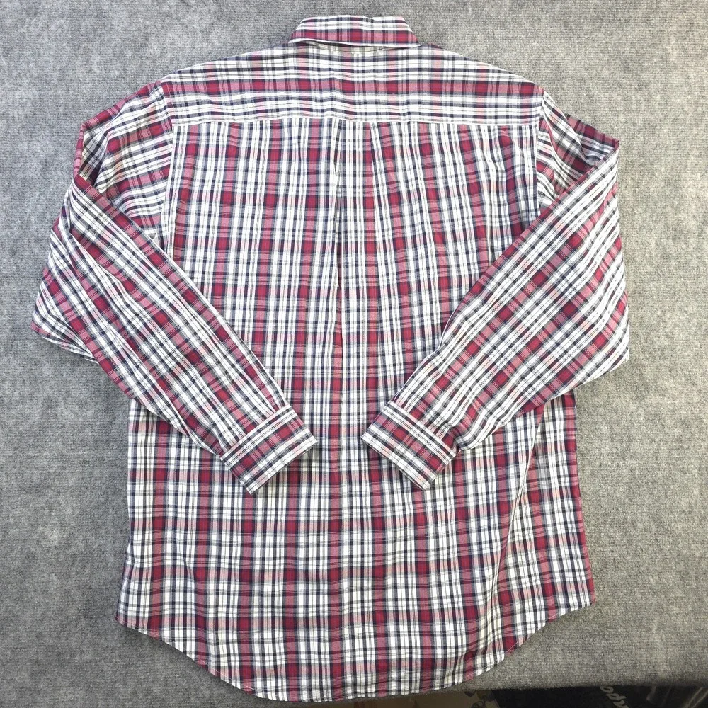 Brooks Brothers‎ Shirt Medium Long Sleeve Button Down Red Plaid 346 Cotton
